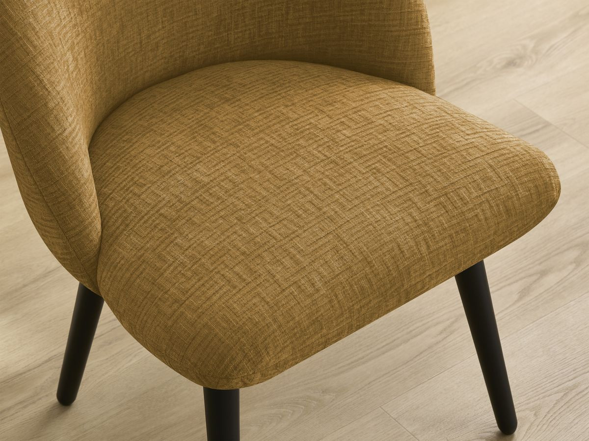 Lot de chaises LALIE tissu texturé et pieds scandinaves noirs