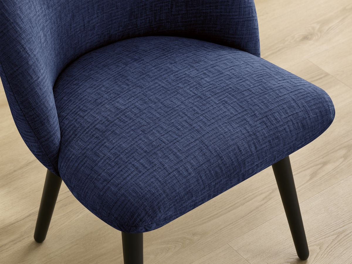 Lot de chaises LALIE tissu texturé et pieds scandinaves noirs
