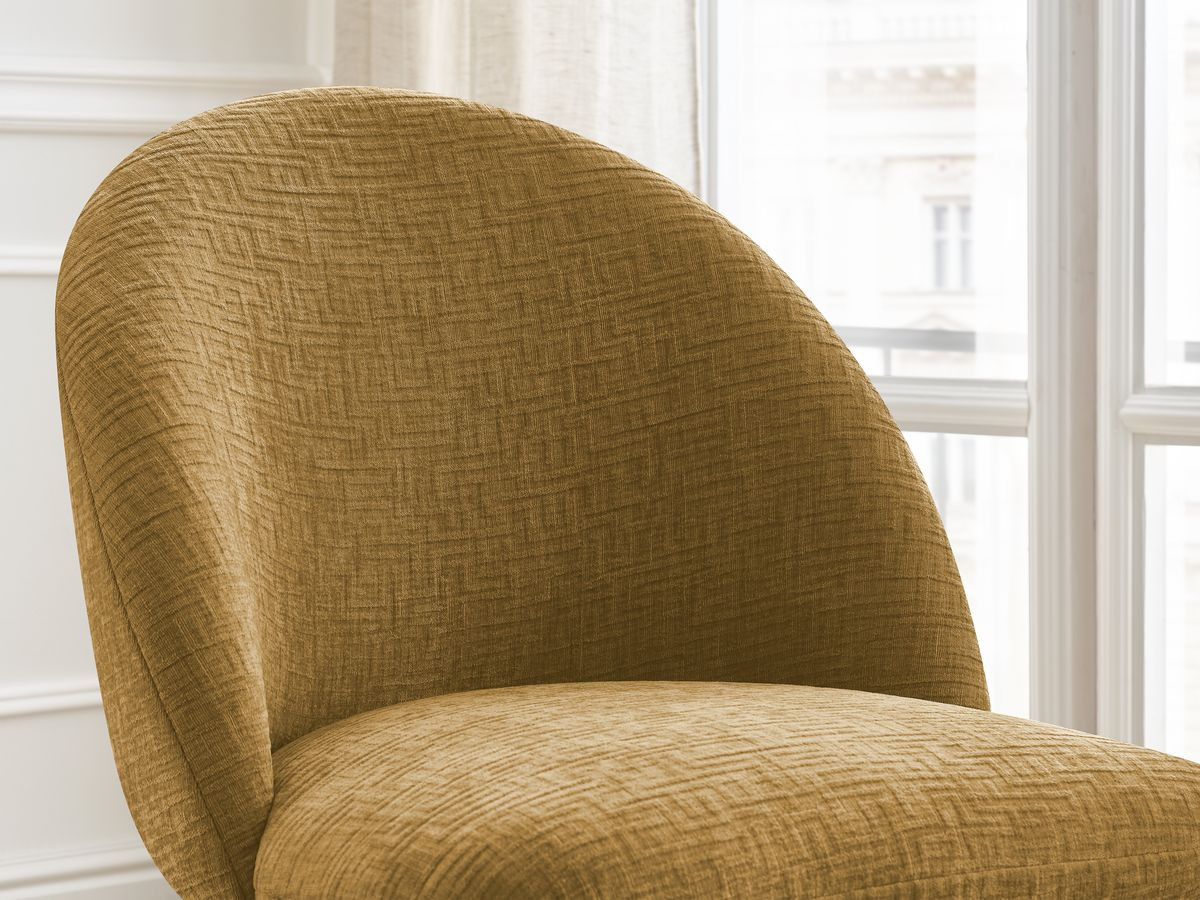 Lot de chaises LALIE tissu texturé et pieds scandinaves noirs