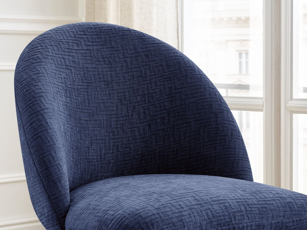 Lot de chaises LALIE tissu texturé et pieds scandinaves noirs