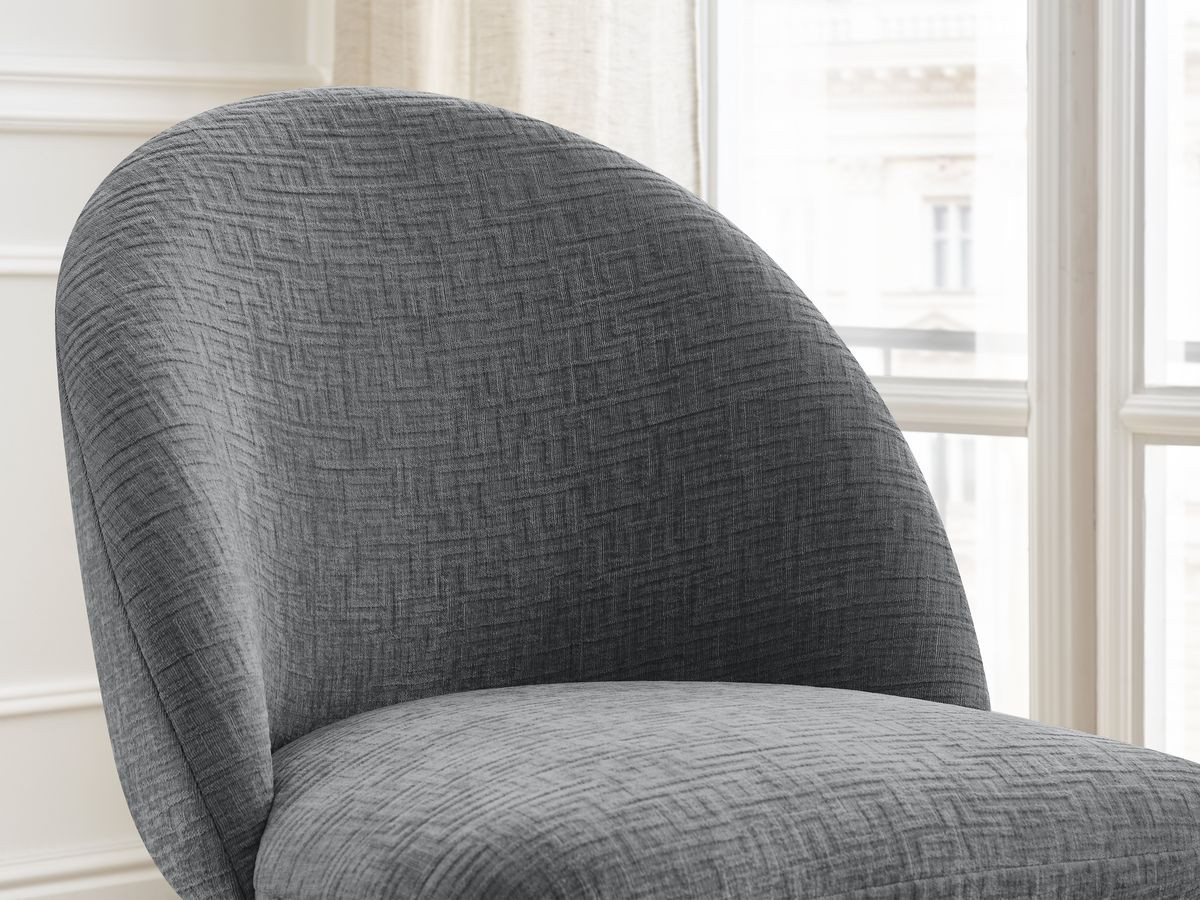 Lot de chaises LALIE tissu texturé et pieds scandinaves noirs