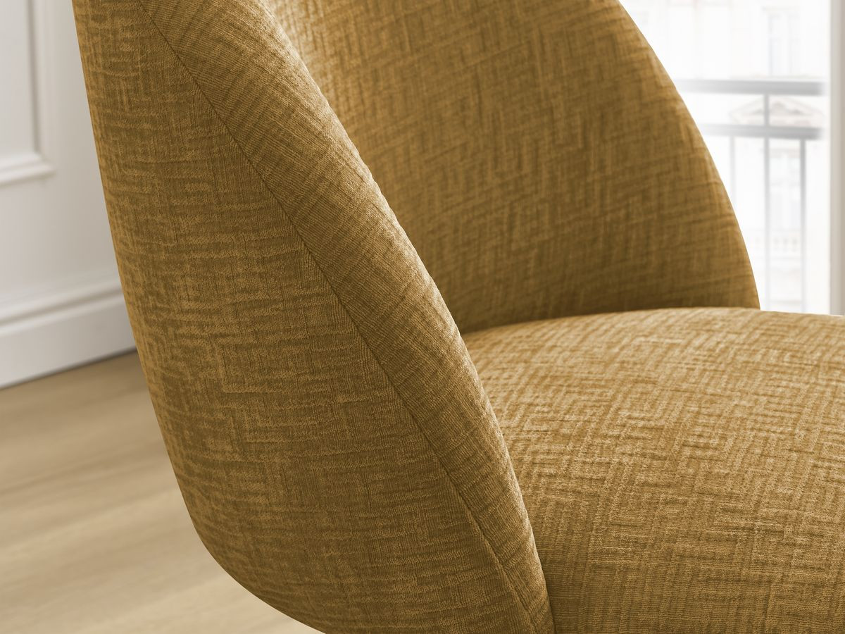 Lot de chaises LALIE tissu texturé et pieds scandinaves noirs