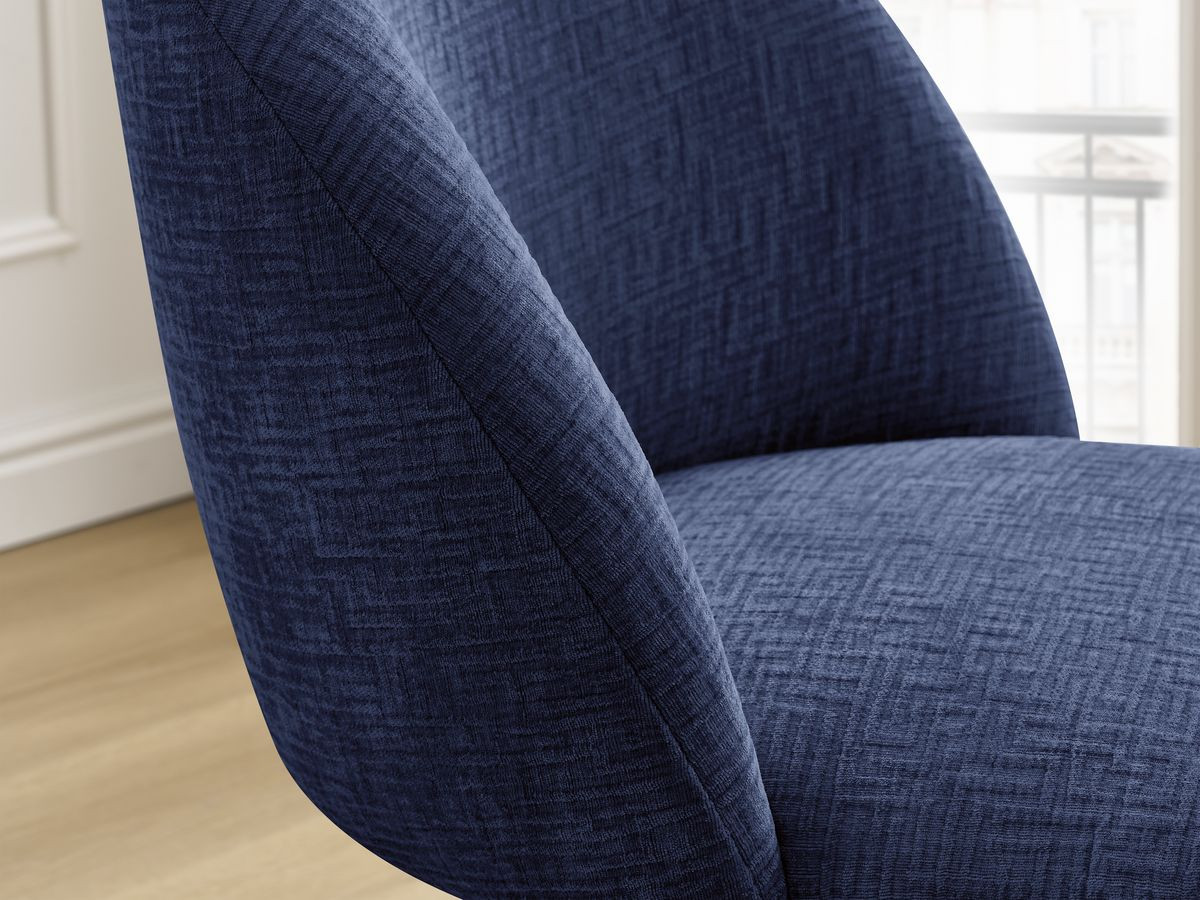 Lot de chaises LALIE tissu texturé et pieds scandinaves noirs