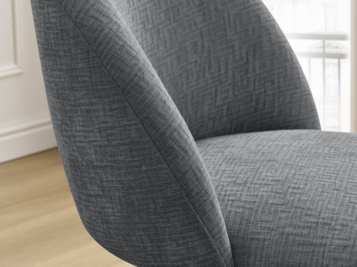 Lot de chaises LALIE tissu texturé et pieds scandinaves noirs