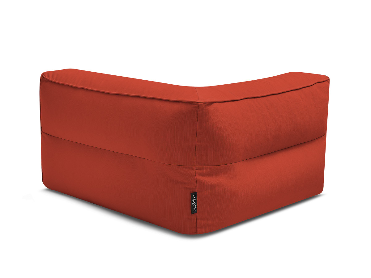 Canapé d'angle fixe EVEREST tissu chiné - Orange - Angle droit - 10 coussins