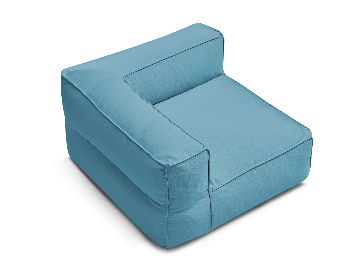 Angle pour canapé de jardin modulable GIULIA avec bâche de protection bleu clair — vue 6