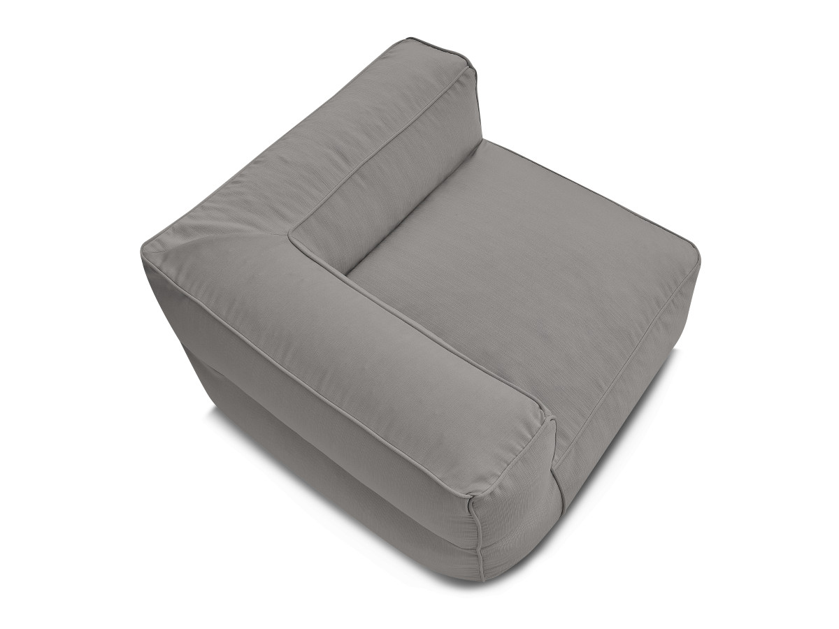 Canapé d'angle fixe EVEREST tissu chiné - Orange - Angle droit - 10 coussins