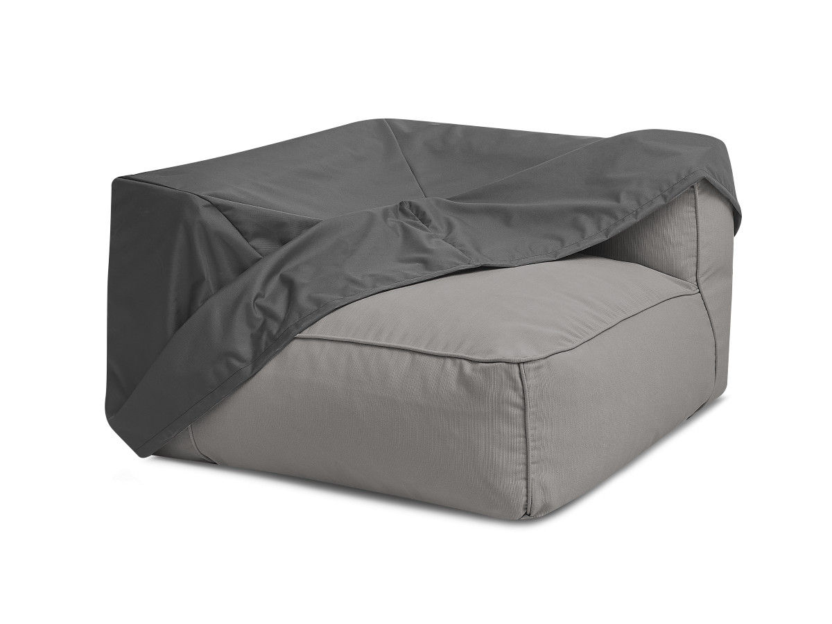 Canapé d'angle fixe EVEREST tissu chiné - Orange - Angle droit - 10 coussins