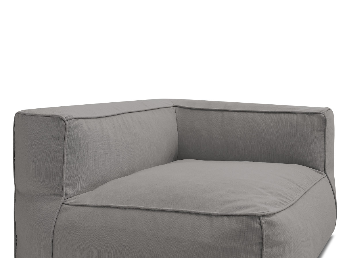 Canapé d'angle fixe EVEREST tissu chiné - Orange - Angle droit - 10 coussins