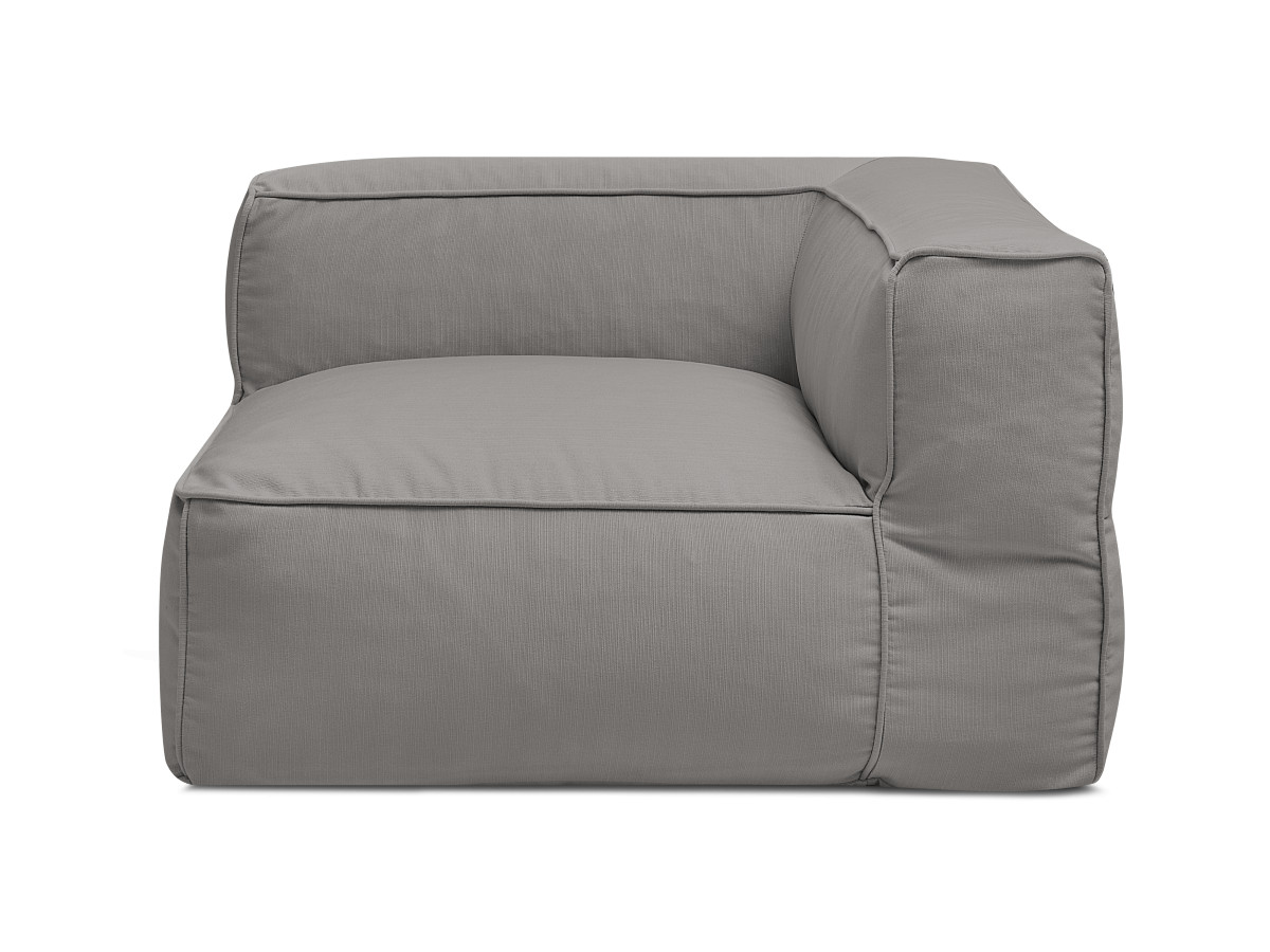 Canapé d'angle fixe EVEREST tissu chiné - Orange - Angle droit - 10 coussins