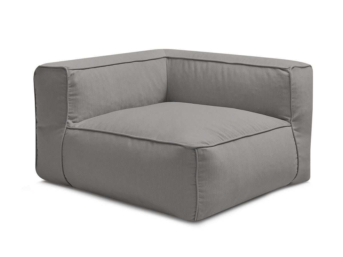 Canapé d'angle fixe EVEREST tissu chiné - Orange - Angle droit - 10 coussins
