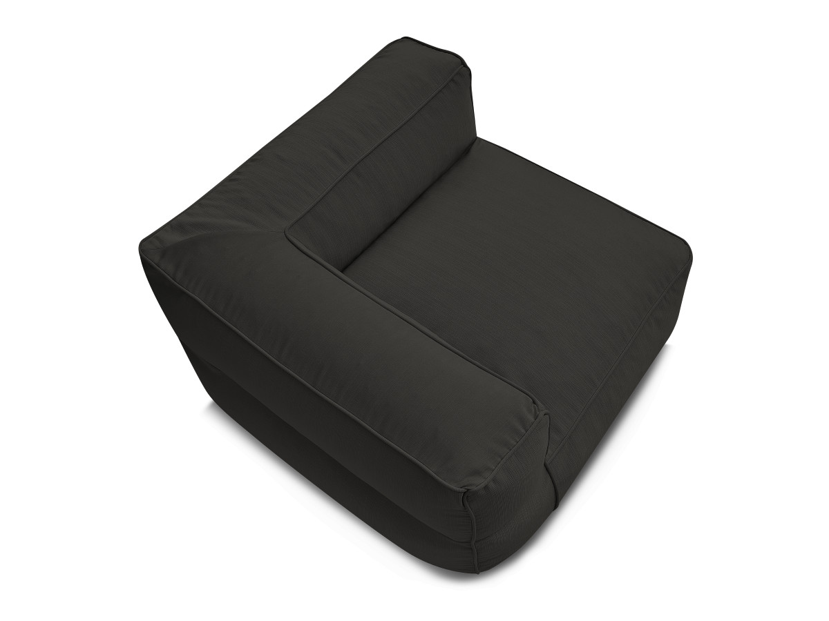 Canapé d'angle fixe EVEREST tissu chiné - Orange - Angle droit - 10 coussins