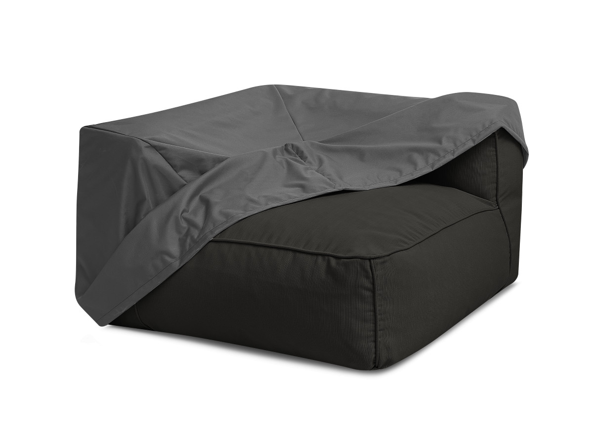 Canapé d'angle fixe EVEREST tissu chiné - Orange - Angle droit - 10 coussins