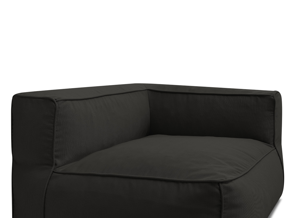 Canapé d'angle fixe EVEREST tissu chiné - Orange - Angle droit - 10 coussins