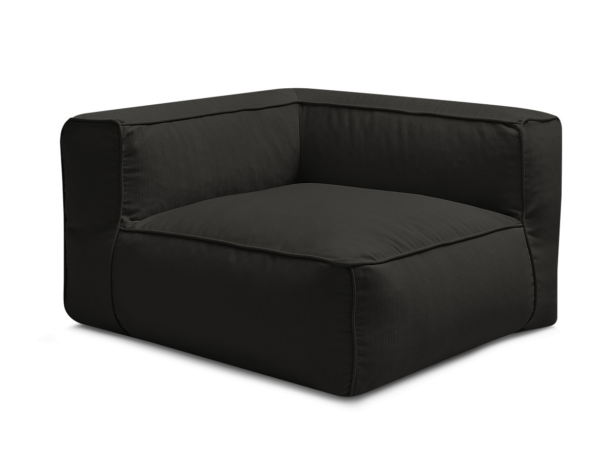 Canapé d'angle fixe EVEREST tissu chiné - Orange - Angle droit - 10 coussins