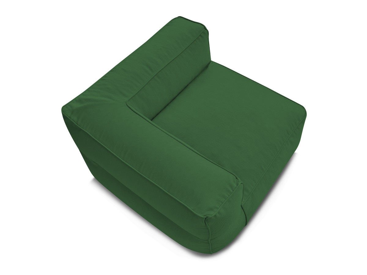 Canapé d'angle fixe EVEREST tissu chiné - Orange - Angle droit - 10 coussins