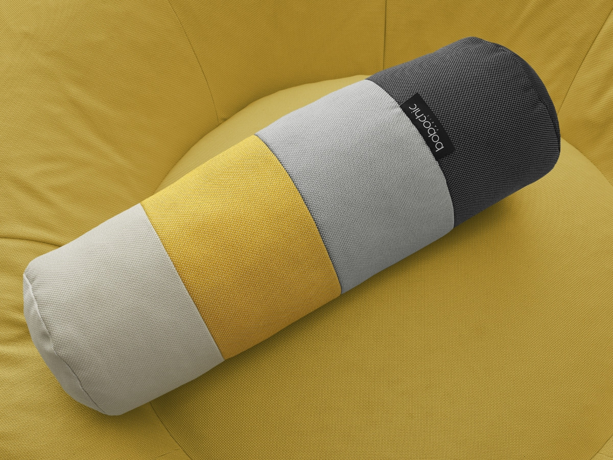 Canapé d'angle fixe EVEREST tissu chiné - Orange - Angle droit - 10 coussins