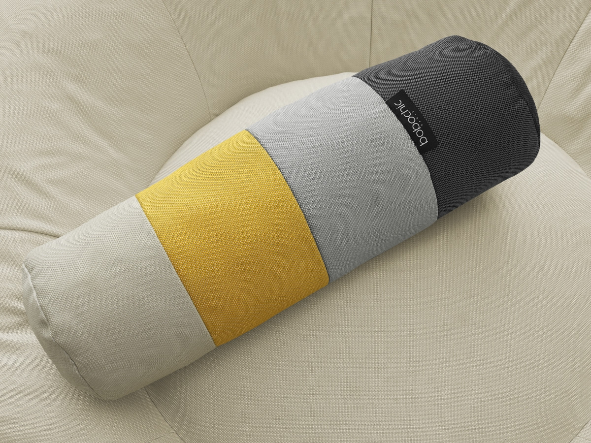 Canapé d'angle fixe EVEREST tissu chiné - Orange - Angle droit - 10 coussins