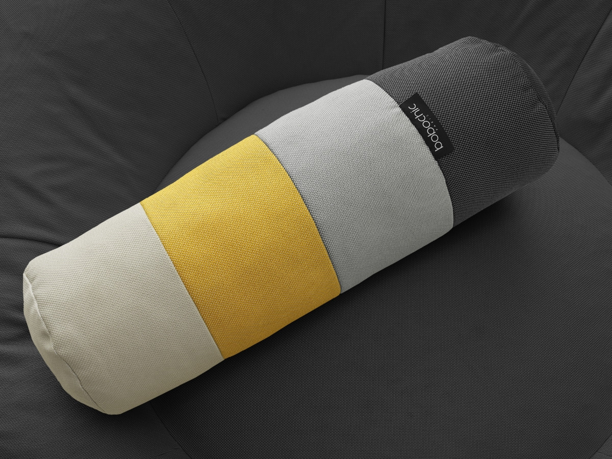 Canapé d'angle fixe EVEREST tissu chiné - Orange - Angle droit - 10 coussins