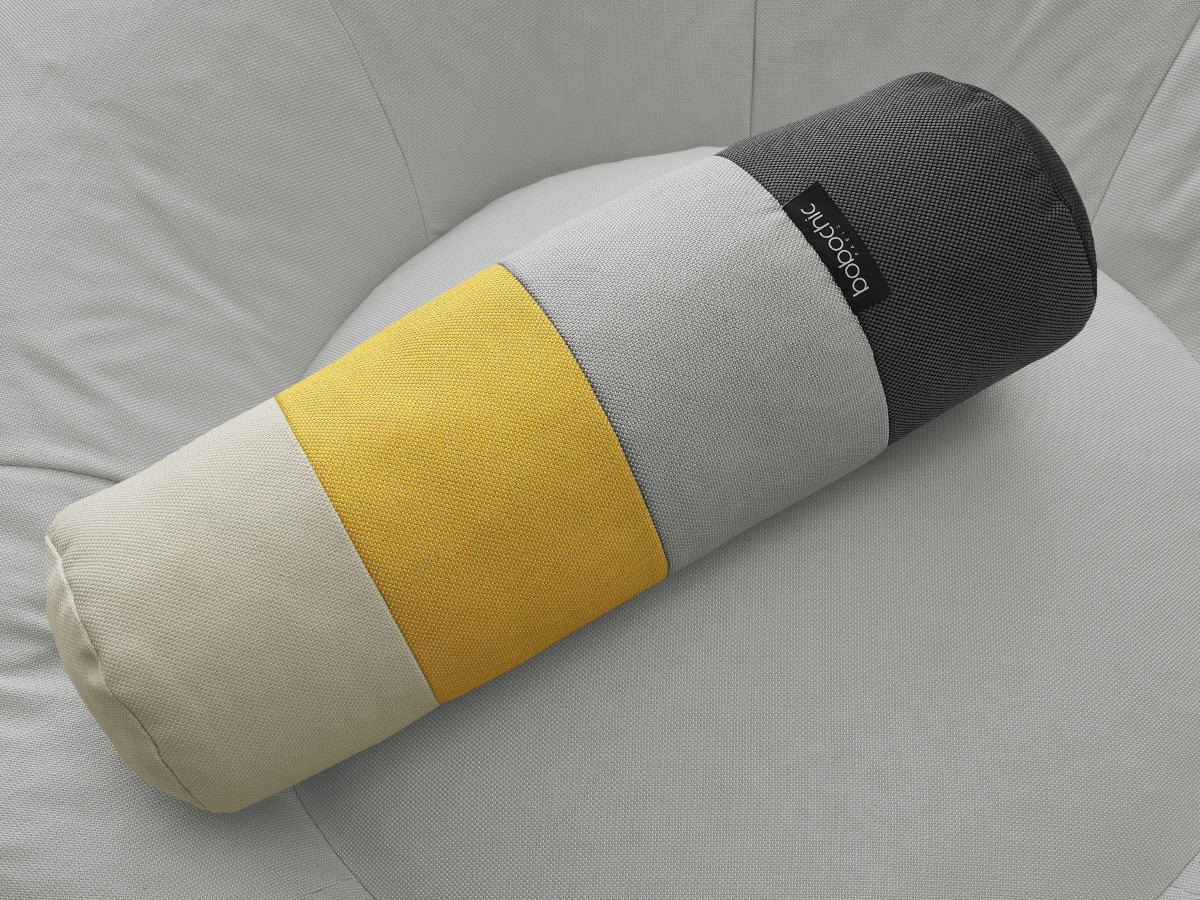 Canapé d'angle fixe EVEREST tissu chiné - Orange - Angle droit - 10 coussins