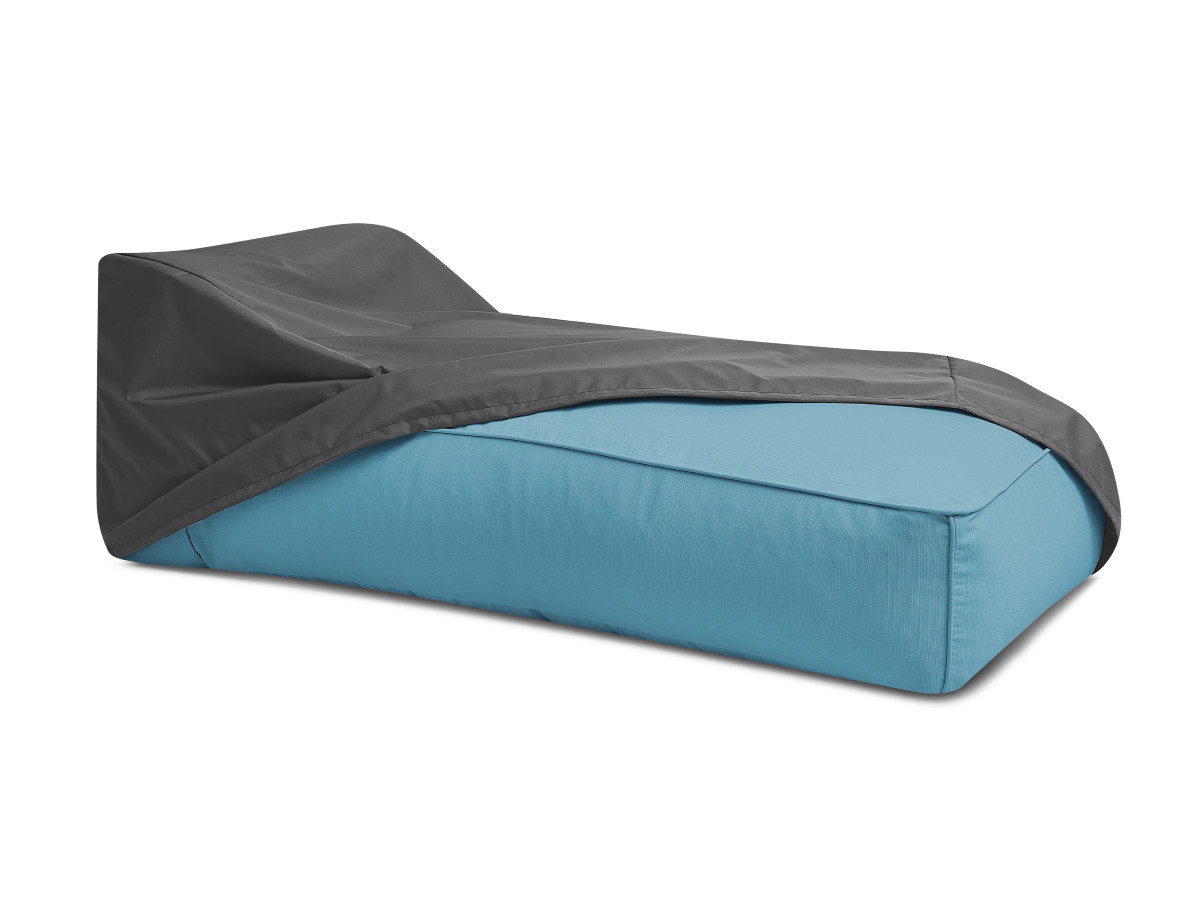 Chaise longue zonder armleuningen voor de modulaire tuinbank GIULIA met beschermhoes