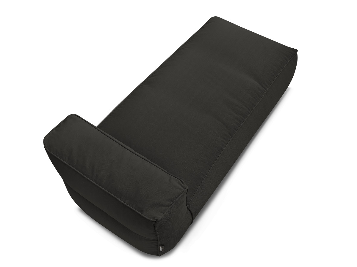 Méridienne sans accoudoir pour canapé de jardin modulable GIULIA avec bâche de protection noir — vue 6