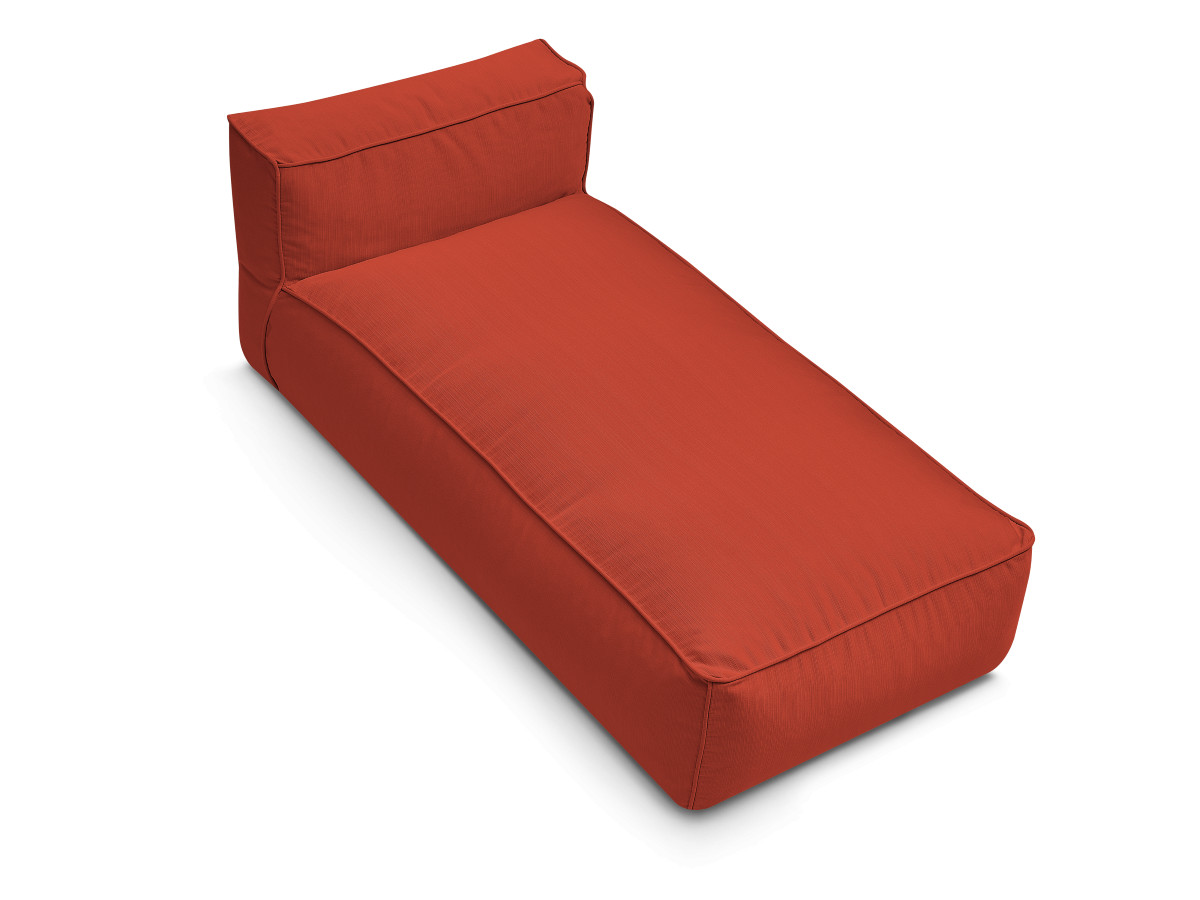 Chaise longue zonder armleuningen voor de modulaire tuinbank GIULIA met beschermhoes