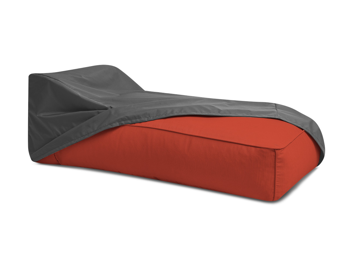 Chaise longue zonder armleuningen voor de modulaire tuinbank GIULIA met beschermhoes