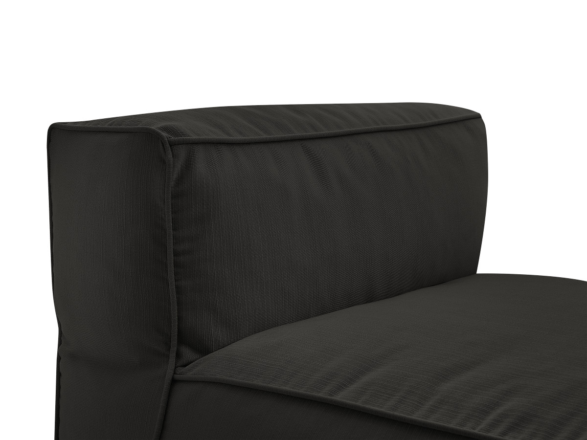 Canapé d'angle fixe EVEREST tissu chiné - Orange - Angle droit - 10 coussins