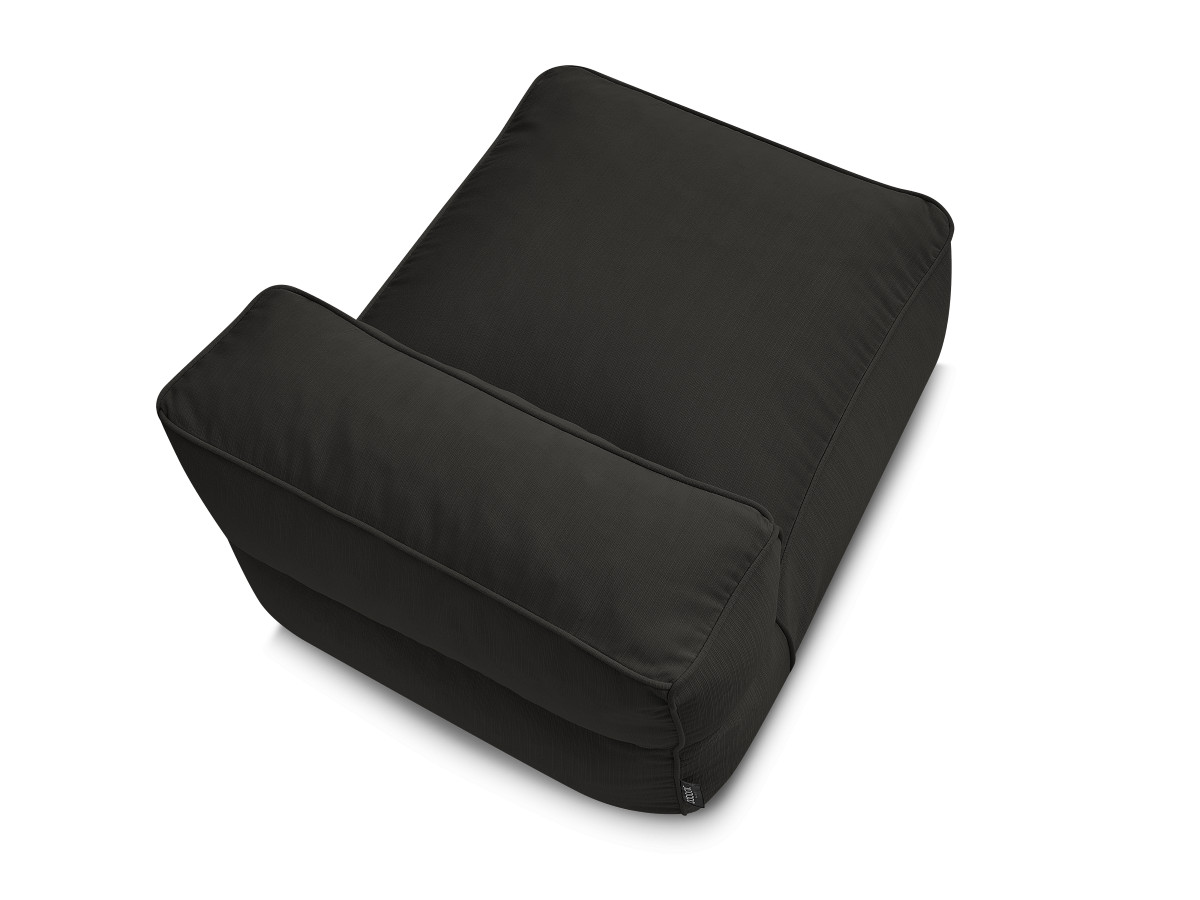 Chauffeuse 1 place sans accoudoir pour canapé de jardin modulable GIULIA avec bâche de protection noir — vue 6