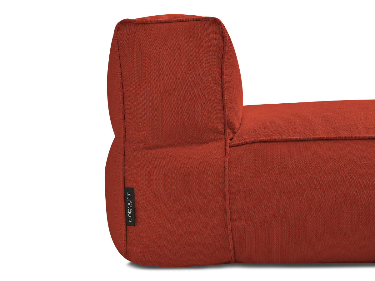 Canapé d'angle fixe EVEREST tissu chiné - Orange - Angle droit - 10 coussins