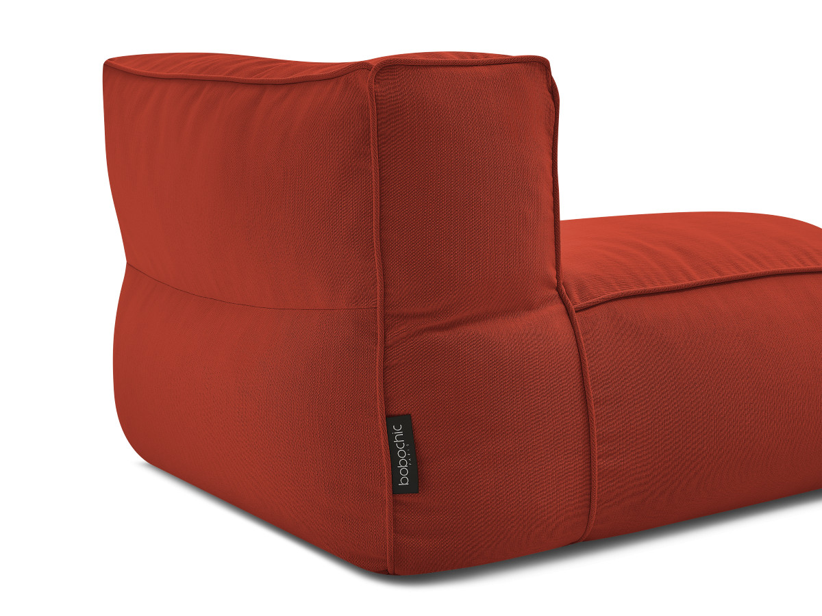 Canapé d'angle fixe EVEREST tissu chiné - Orange - Angle droit - 10 coussins