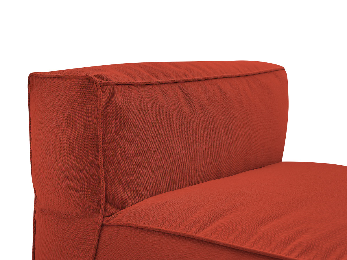 Canapé d'angle fixe EVEREST tissu chiné - Orange - Angle droit - 10 coussins