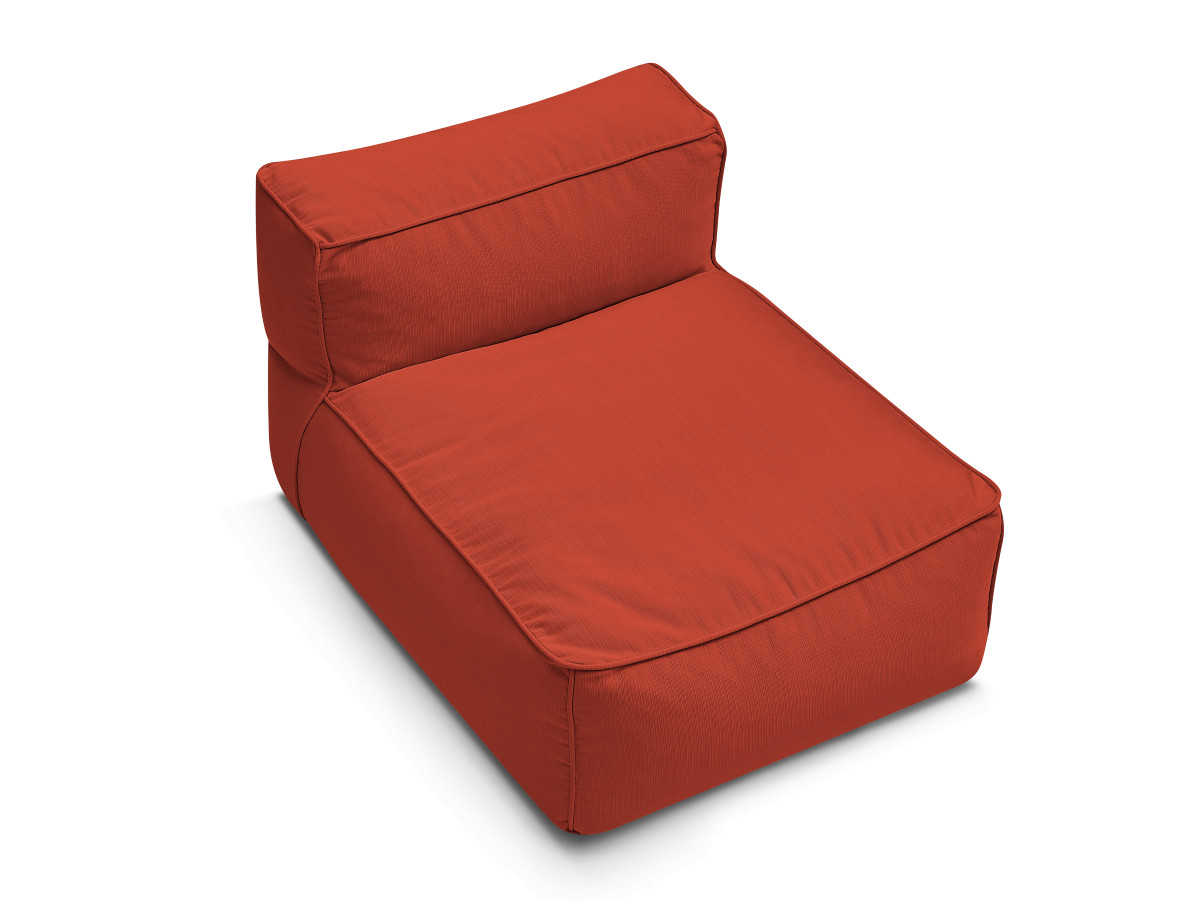 Canapé d'angle fixe EVEREST tissu chiné - Orange - Angle droit - 10 coussins