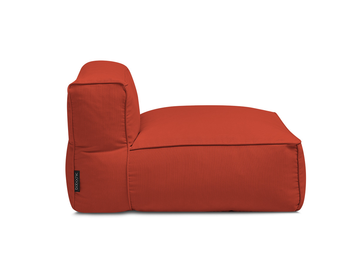 Canapé d'angle fixe EVEREST tissu chiné - Orange - Angle droit - 10 coussins