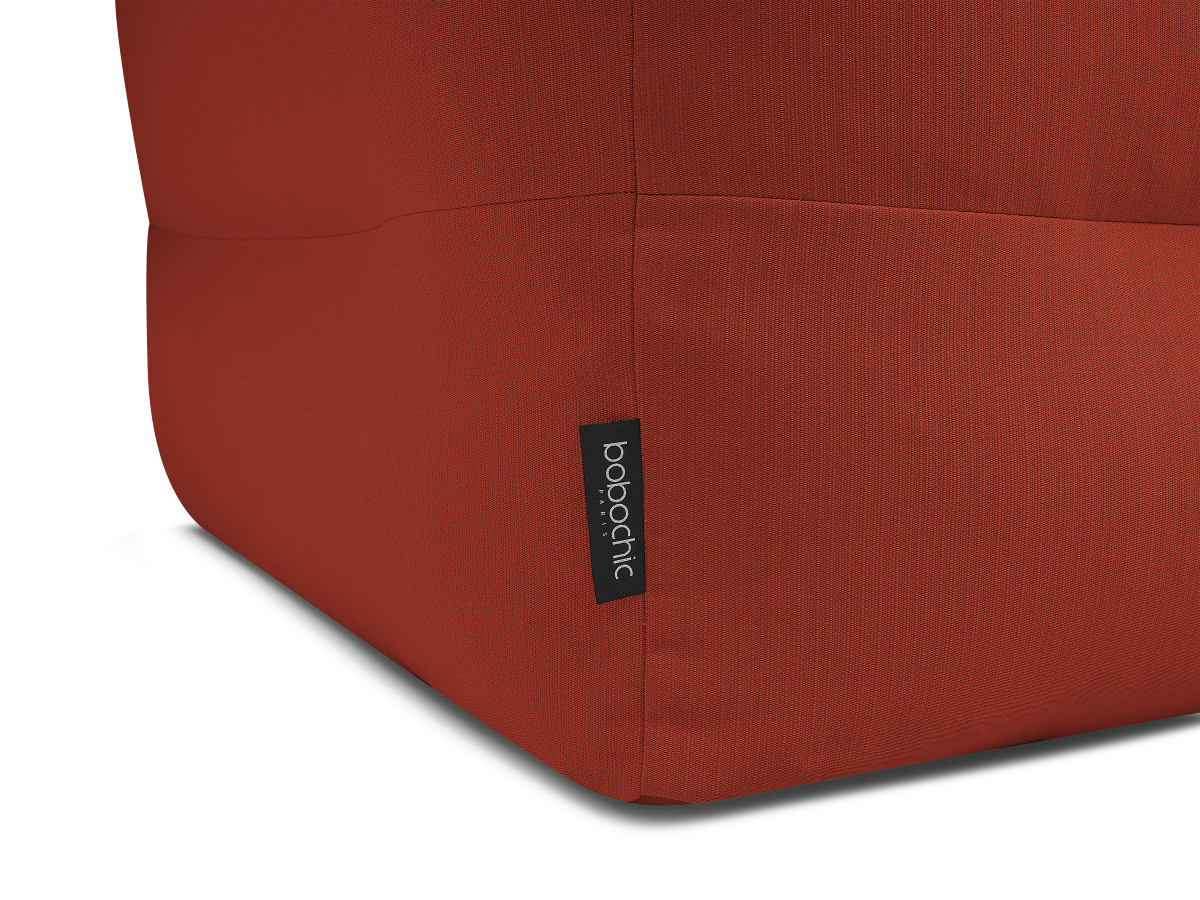 Canapé d'angle fixe EVEREST tissu chiné - Orange - Angle droit - 10 coussins