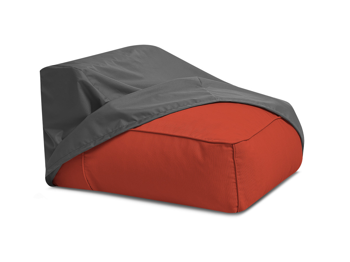 Canapé d'angle fixe EVEREST tissu chiné - Orange - Angle droit - 10 coussins