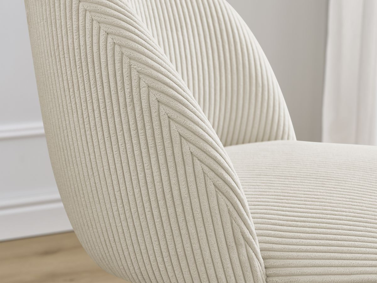 Lot de chaises LALIE tissu velours côtelé et pieds étoile
