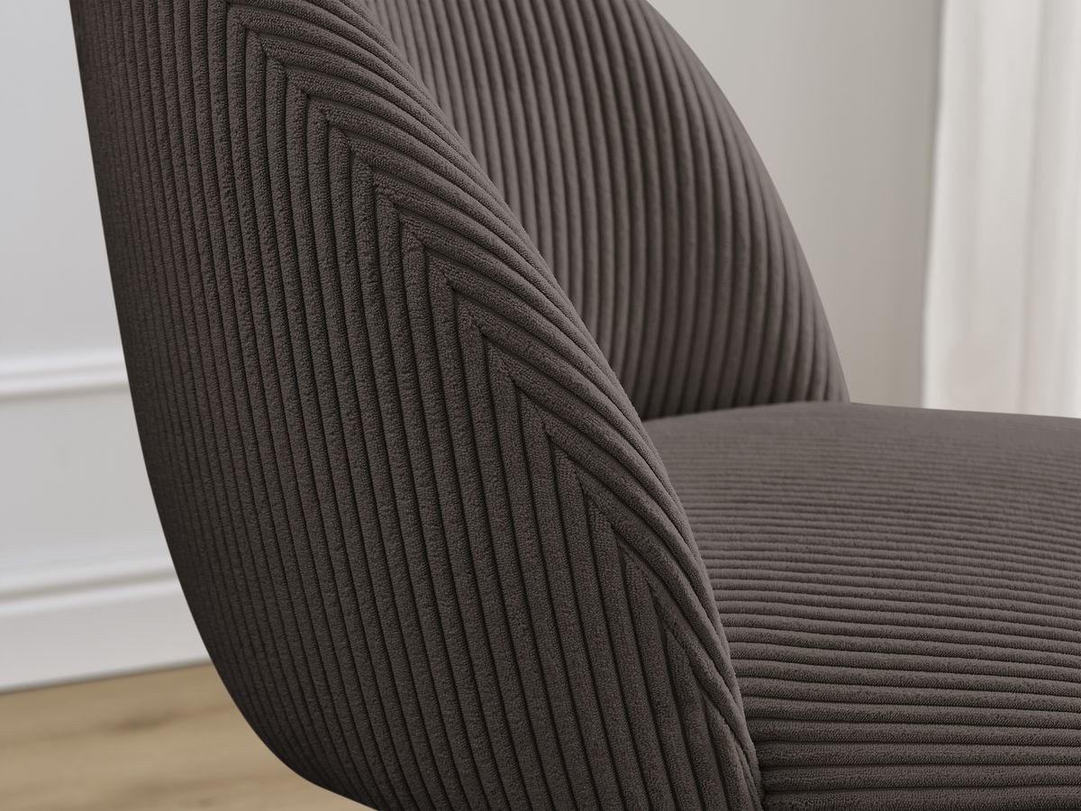 Lot de chaises LALIE tissu velours côtelé et pieds étoile