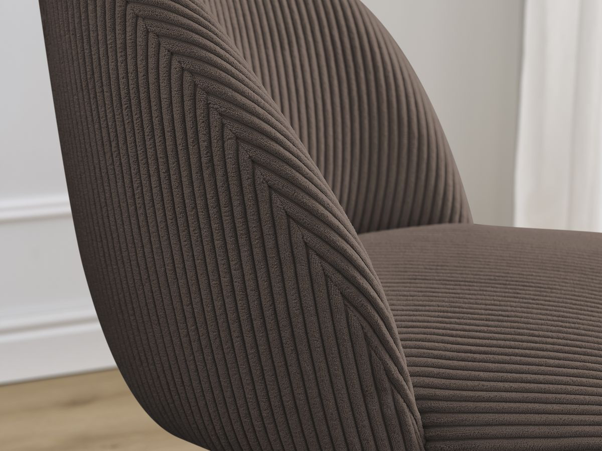 Lot de chaises LALIE tissu velours côtelé et pieds étoile