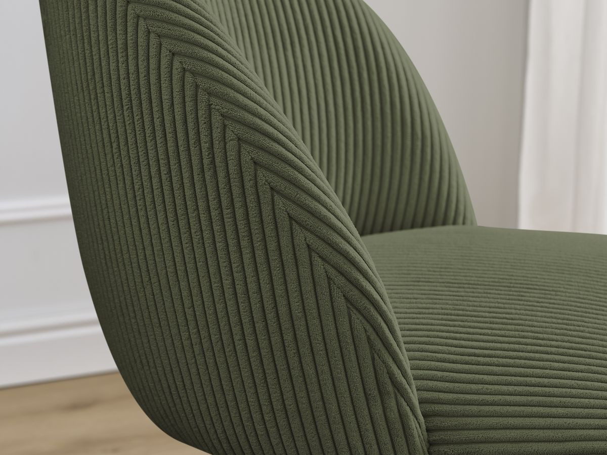 Lot de chaises LALIE tissu velours côtelé et pieds étoile