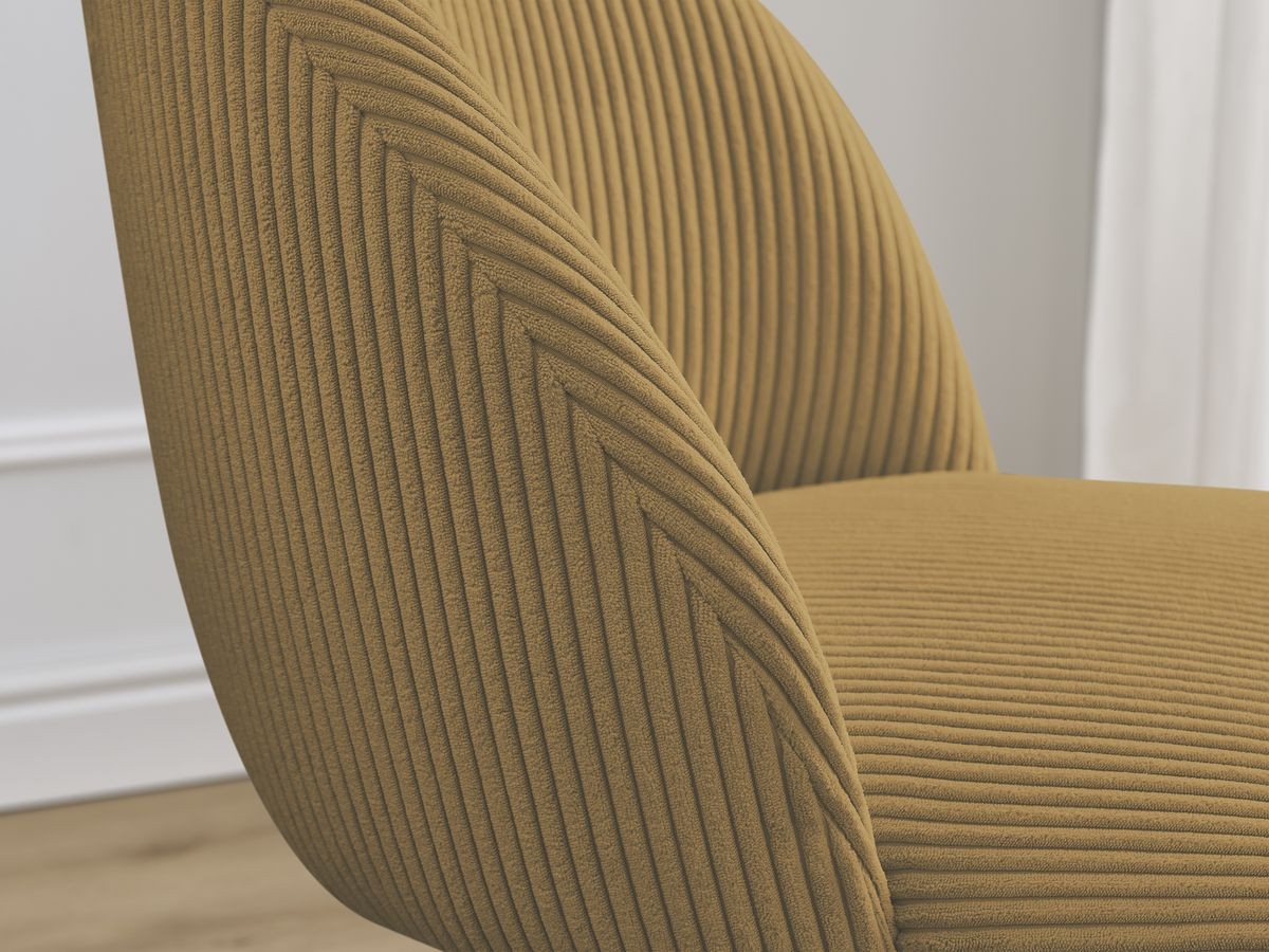 Lot de chaises LALIE tissu velours côtelé et pieds étoile