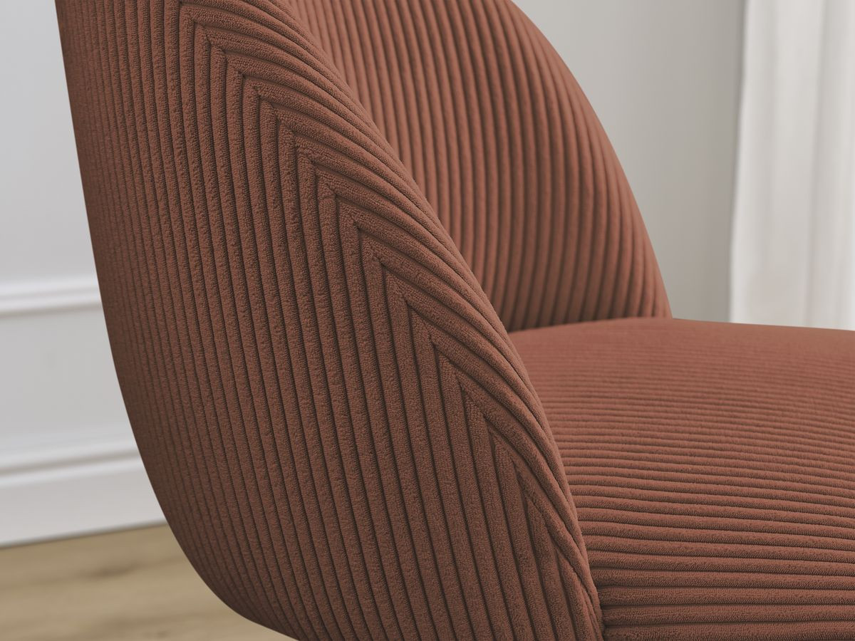 Lot de chaises LALIE tissu velours côtelé et pieds étoile