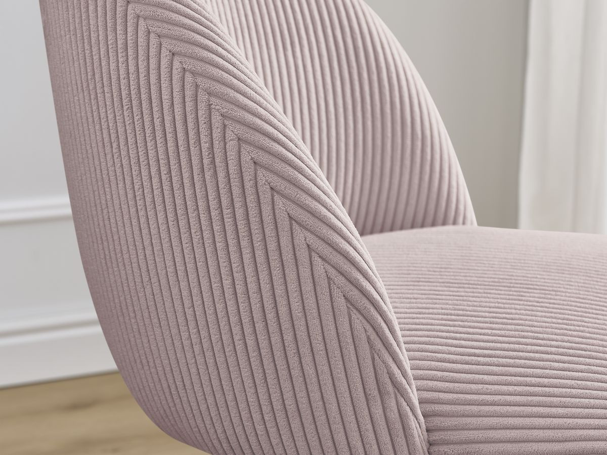 Lot de chaises LALIE tissu velours côtelé et pieds étoile
