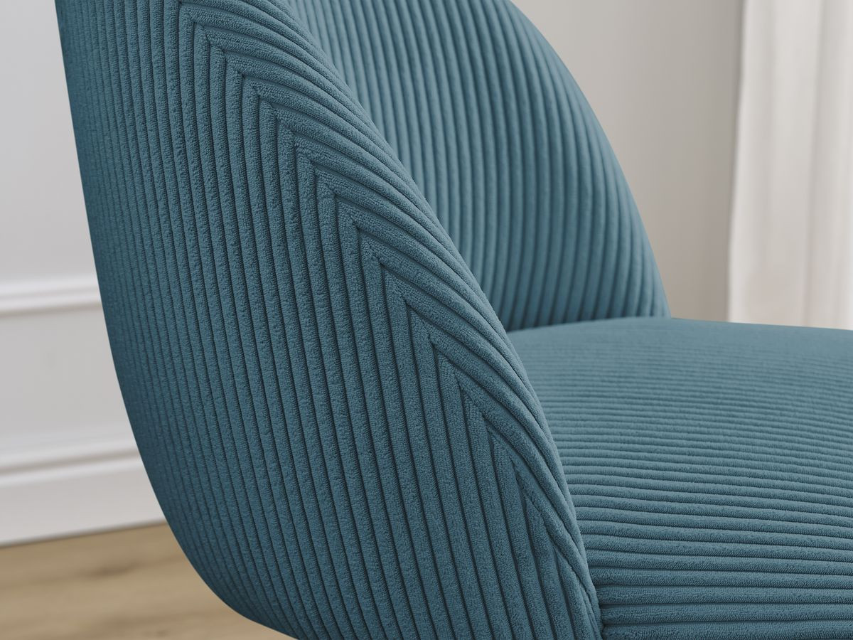 Lot de chaises LALIE tissu velours côtelé et pieds étoile
