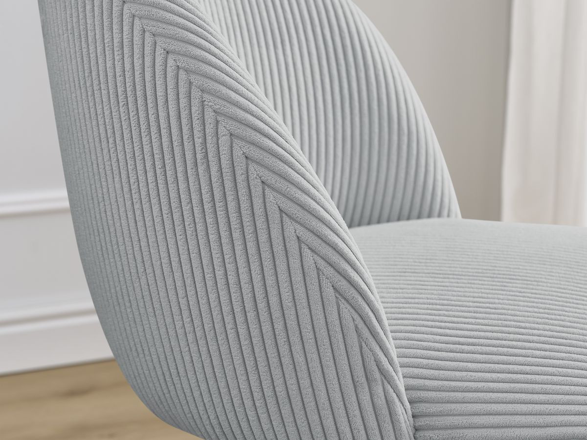 Lot de chaises LALIE tissu velours côtelé et pieds étoile