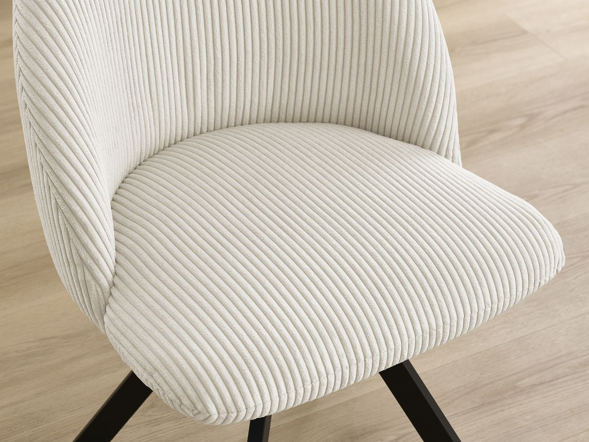 Lot de chaises LALIE tissu velours côtelé et pieds étoile