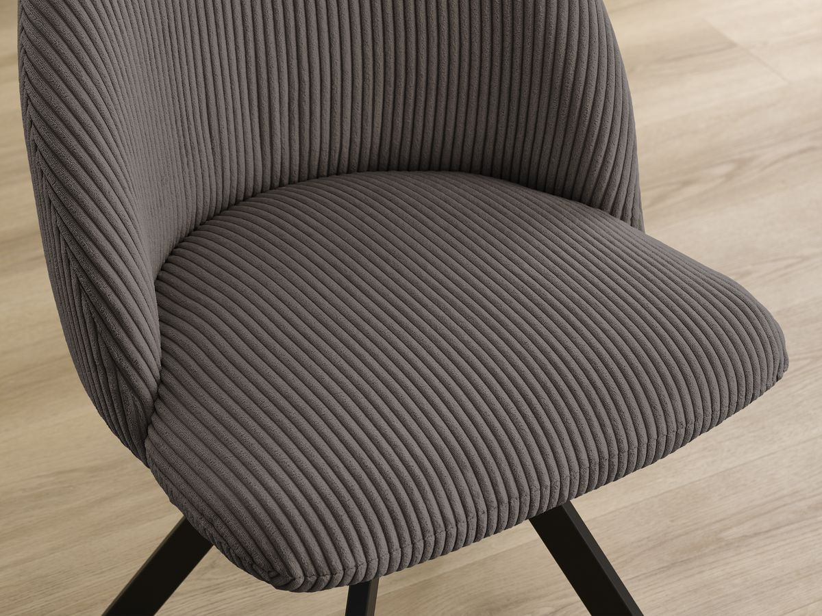 Lot de chaises LALIE tissu velours côtelé et pieds étoile