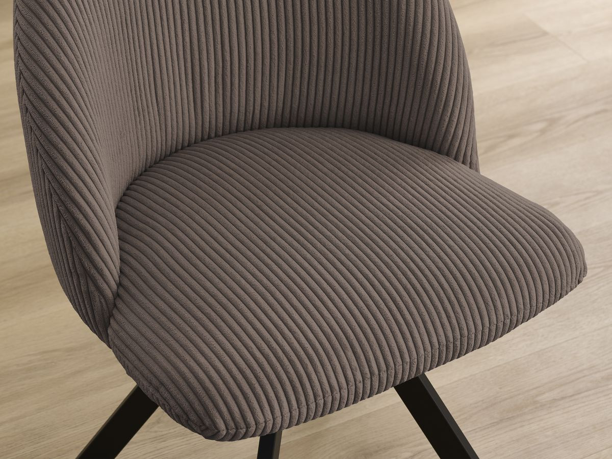 Lot de chaises LALIE tissu velours côtelé et pieds étoile