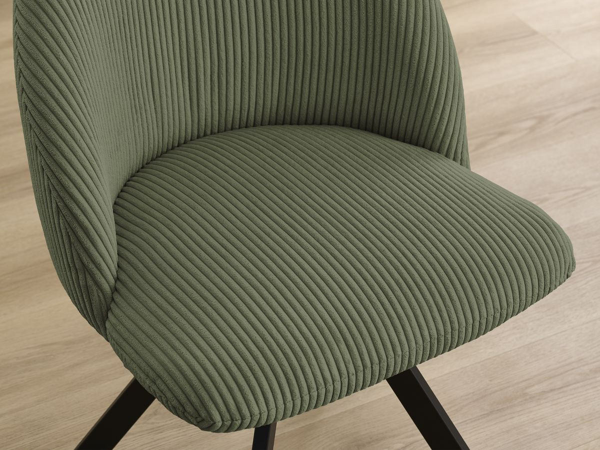 Lot de chaises LALIE tissu velours côtelé et pieds étoile